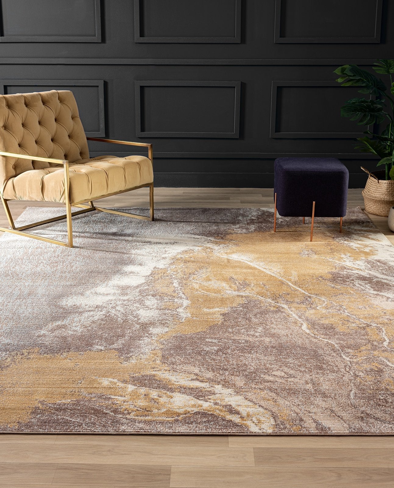 Calabria Marble Earthly Extract Modern Area Rug