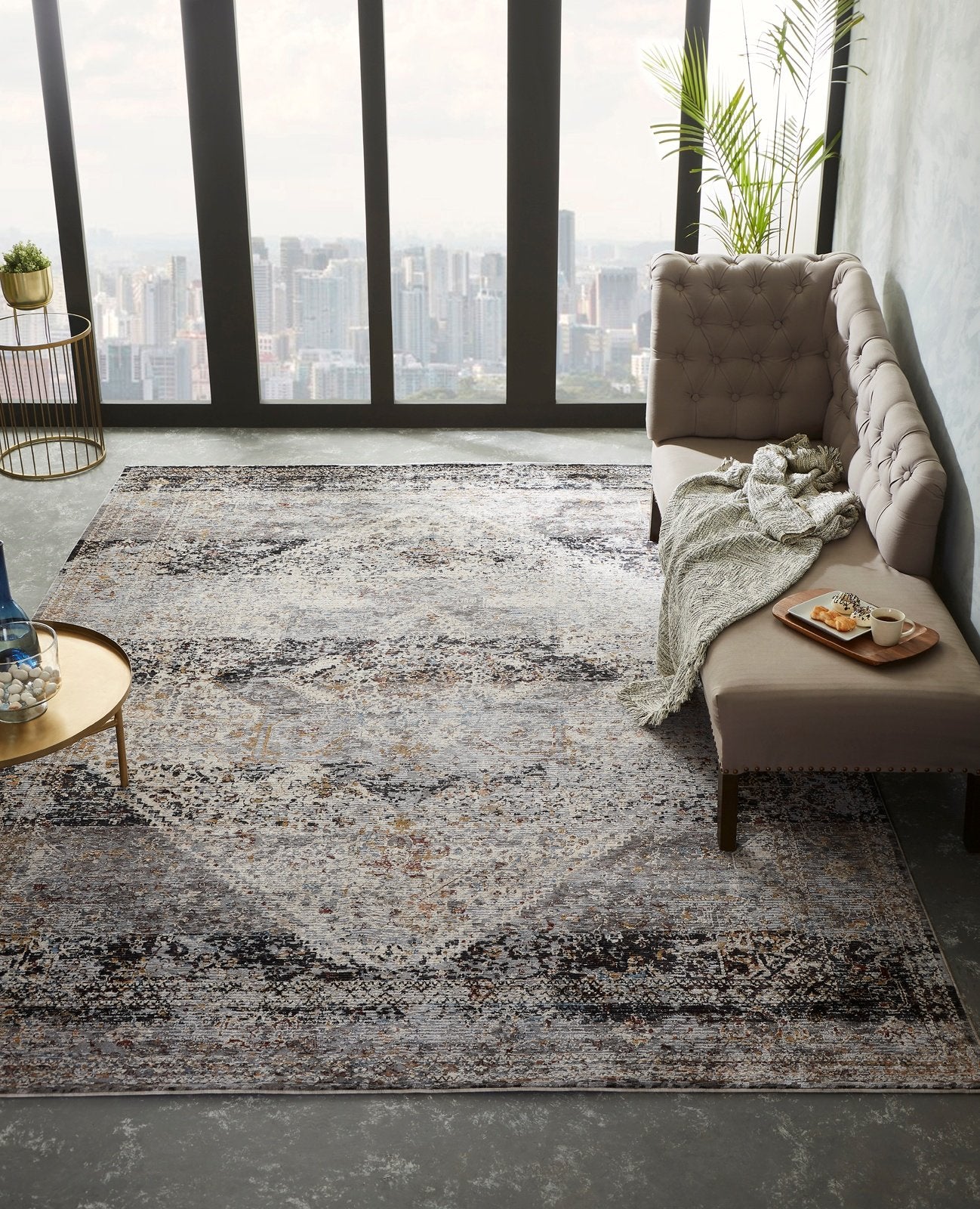 Camilla Granite Earth Transitional Area Rug