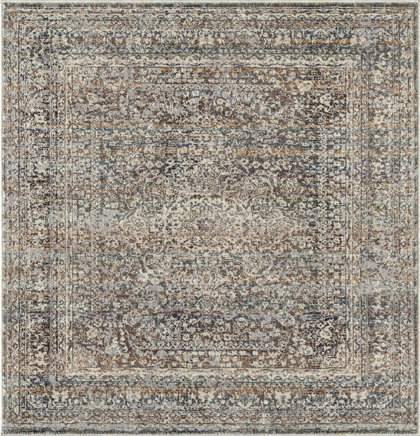 Camilla Vintage Blues and Rust Traditional Area Rug
