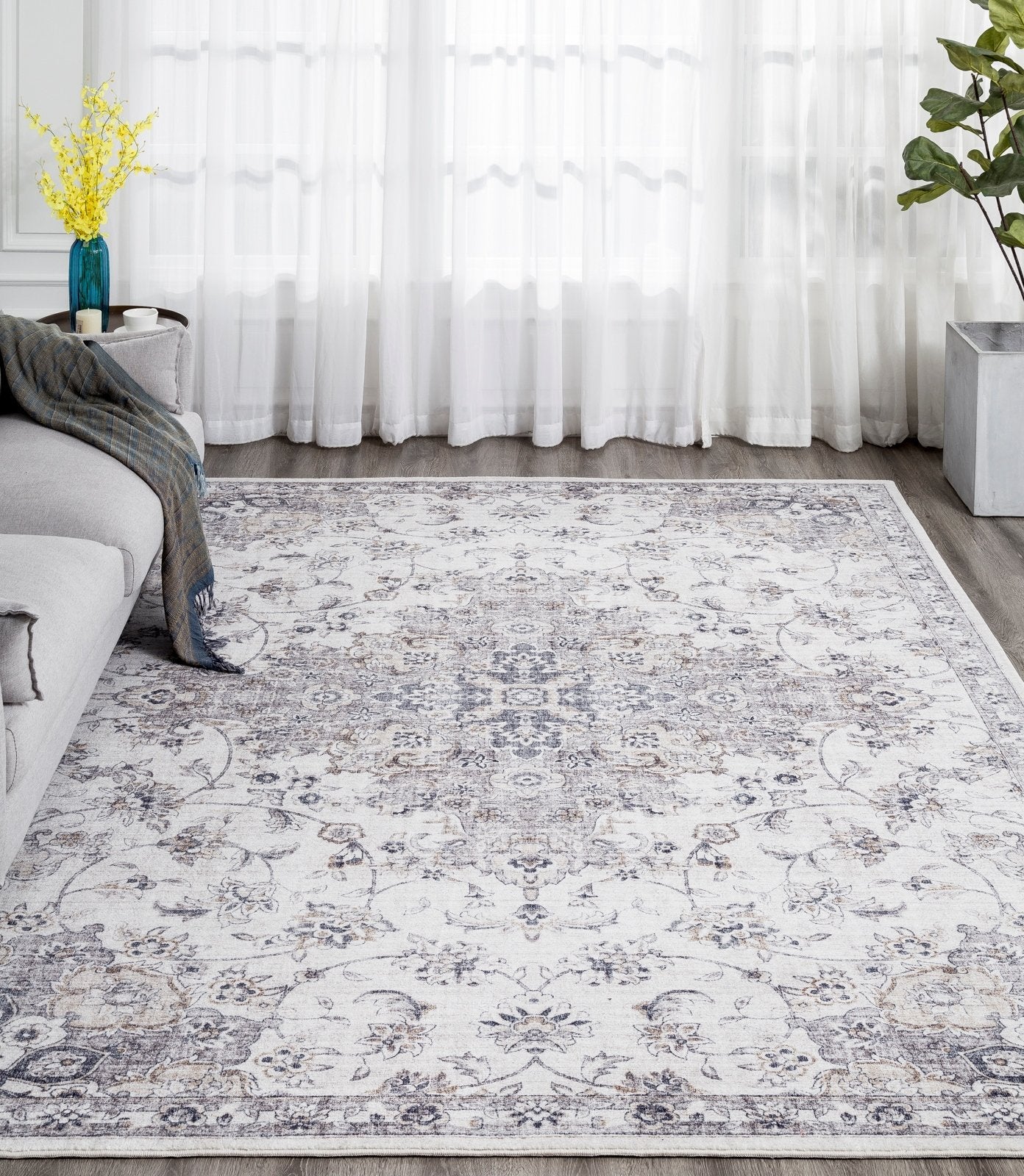 Denali Grey Tones Traditional Area Rug