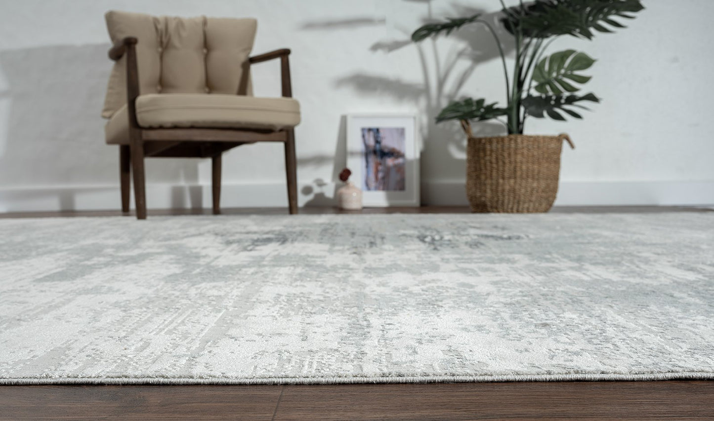 Dalton Greys and White Modern Area Rug