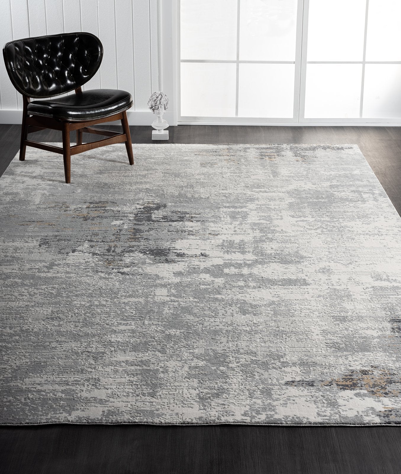 Dalton Greys and White Modern Area Rug