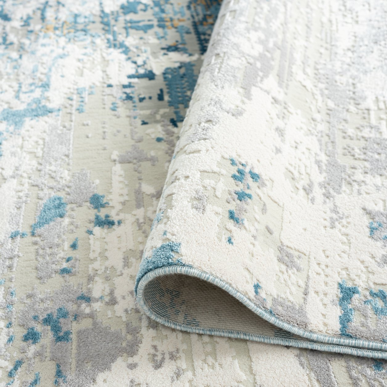 Ethos Blue and Grey Abstract Transitional Area Rug