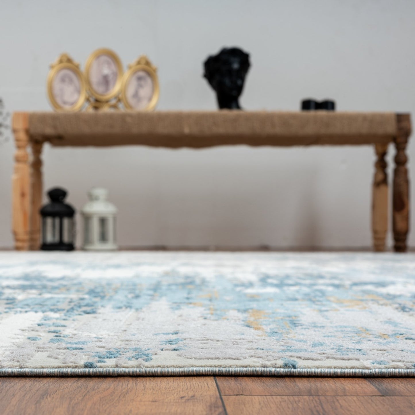 Ethos Blue and Grey Abstract Transitional Area Rug