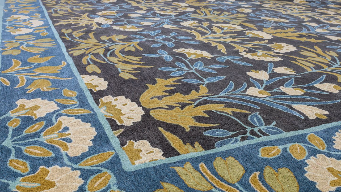 Adlin Blue Hand Tufted Wool Area Rug