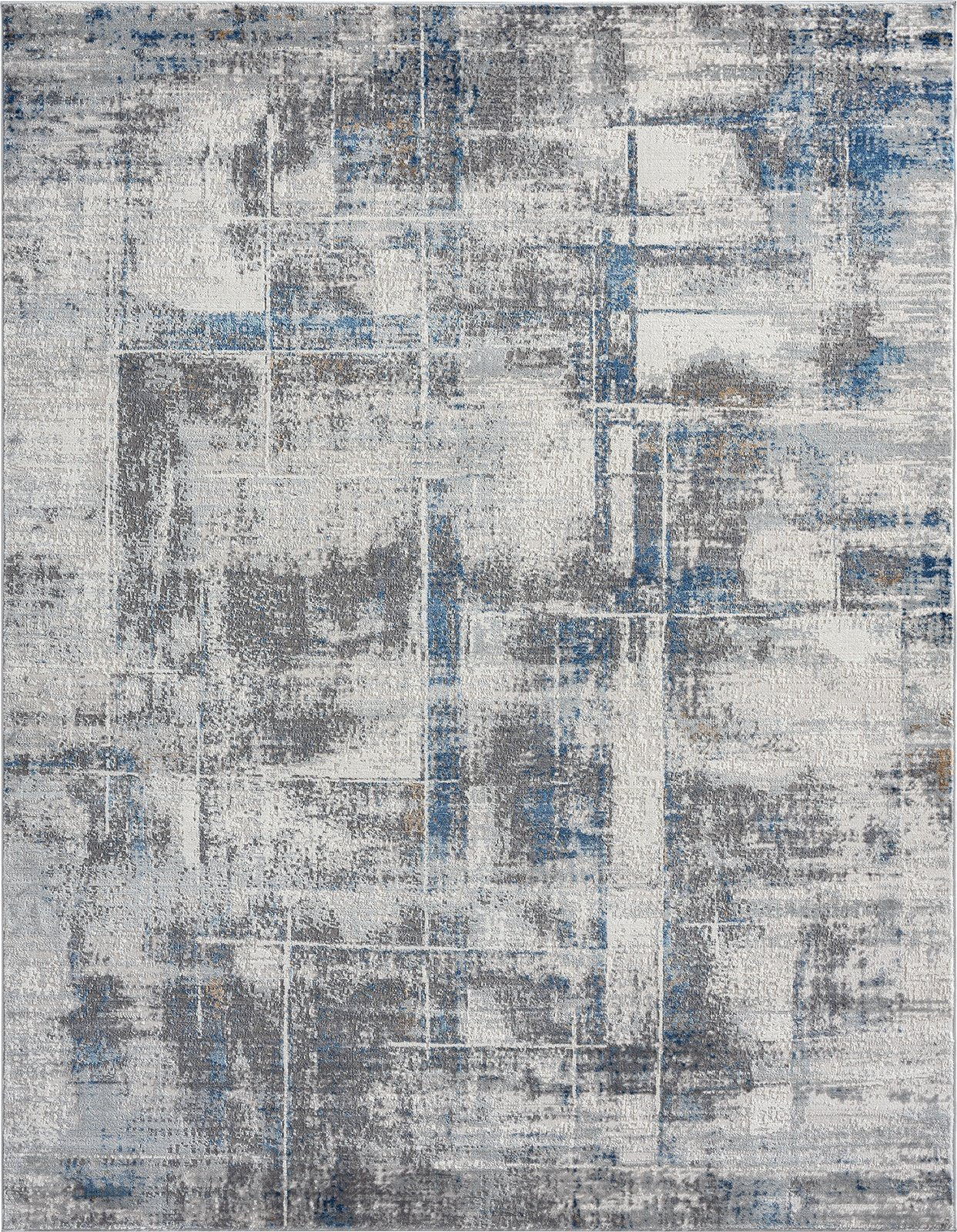 Lumina Grey and Azure Modern Area Rug