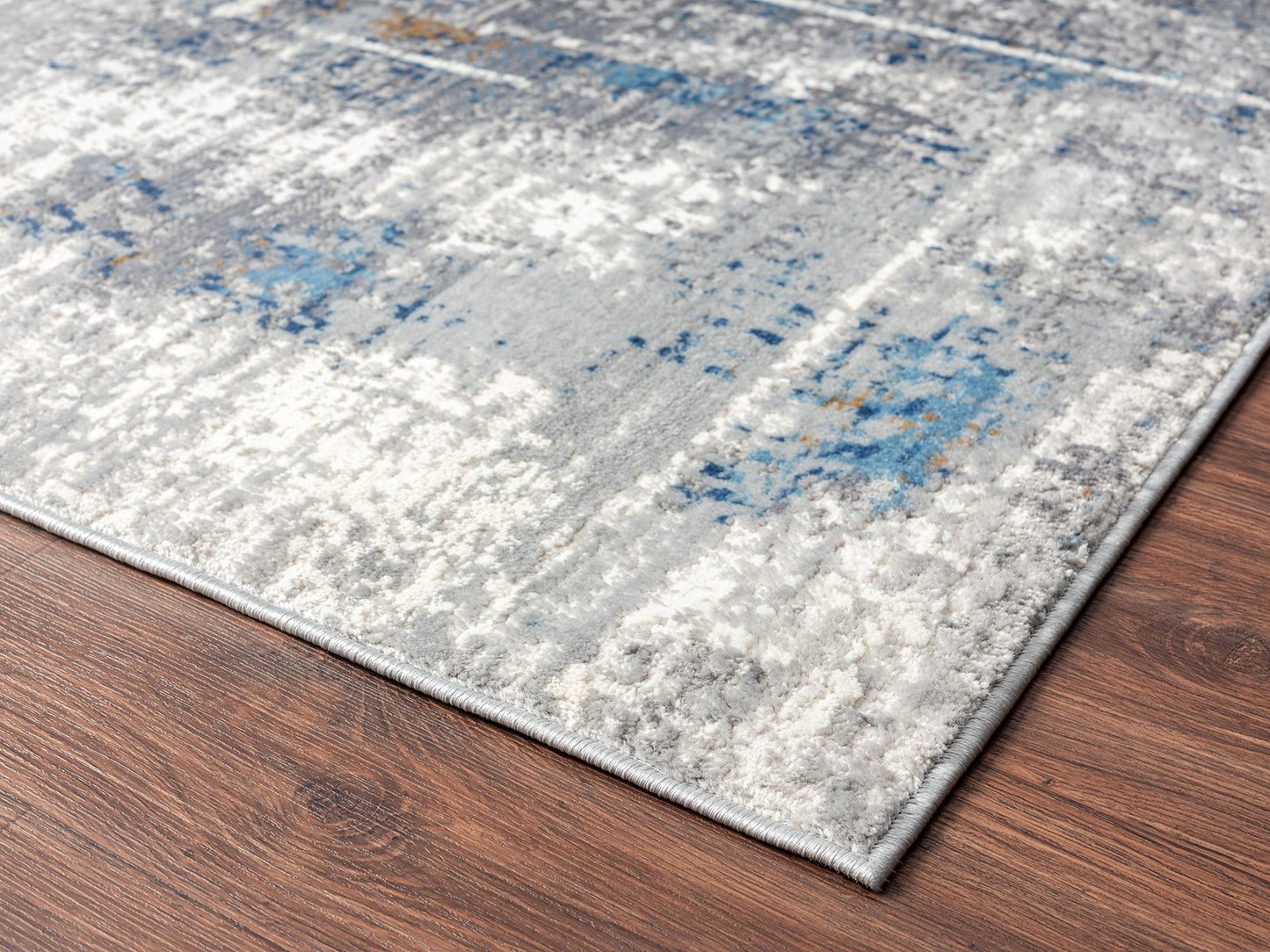 Lumina Grey and Azure Modern Area Rug