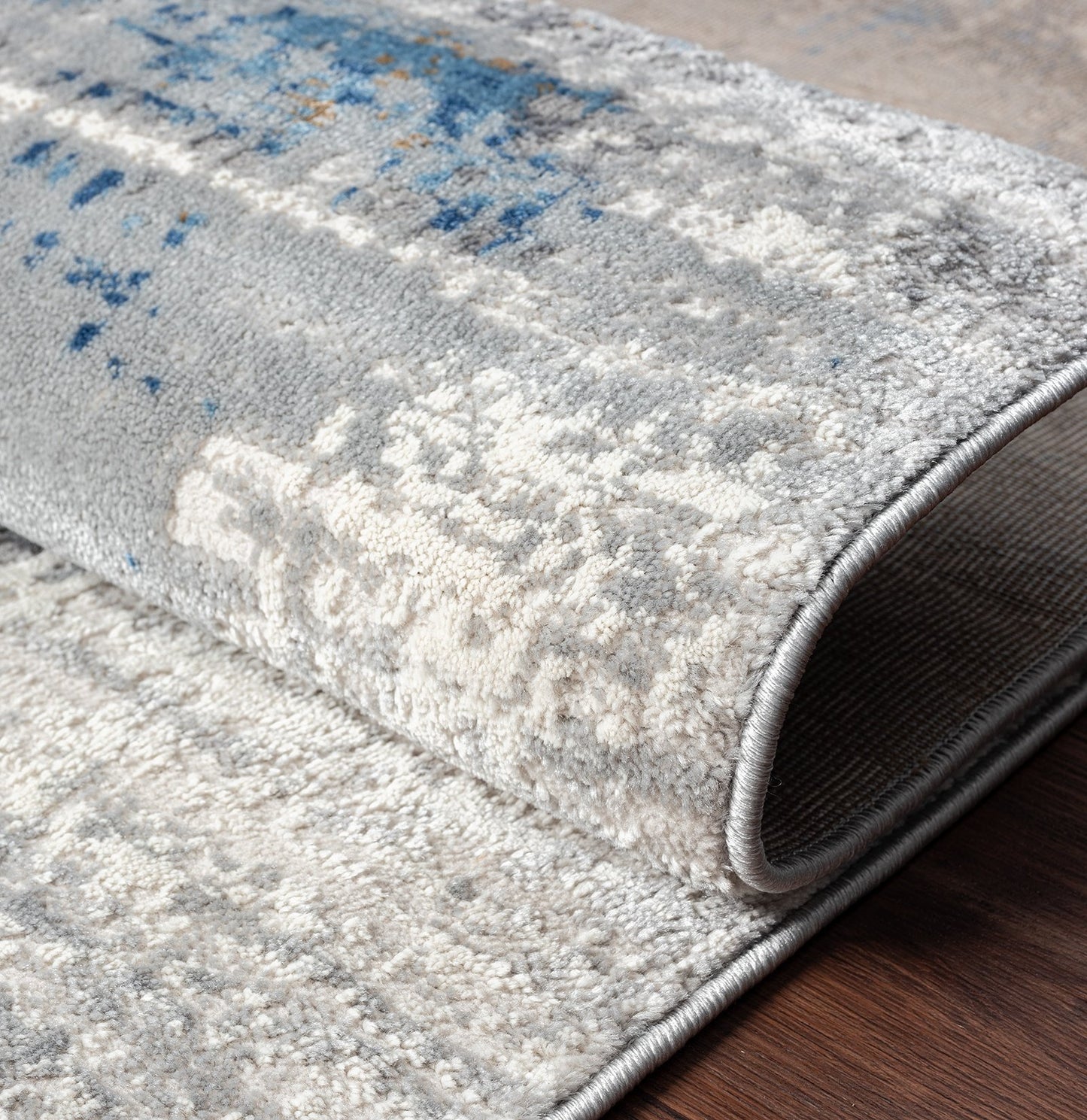 Lumina Grey and Azure Modern Area Rug