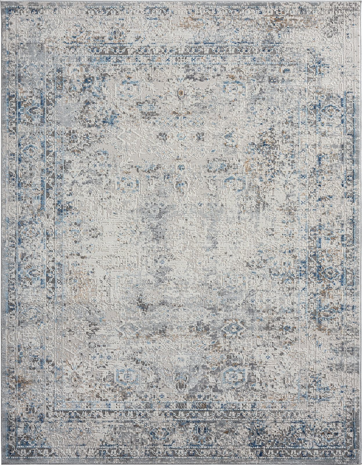 Lumina Vintage Blues and Grey Transitional Area Rug