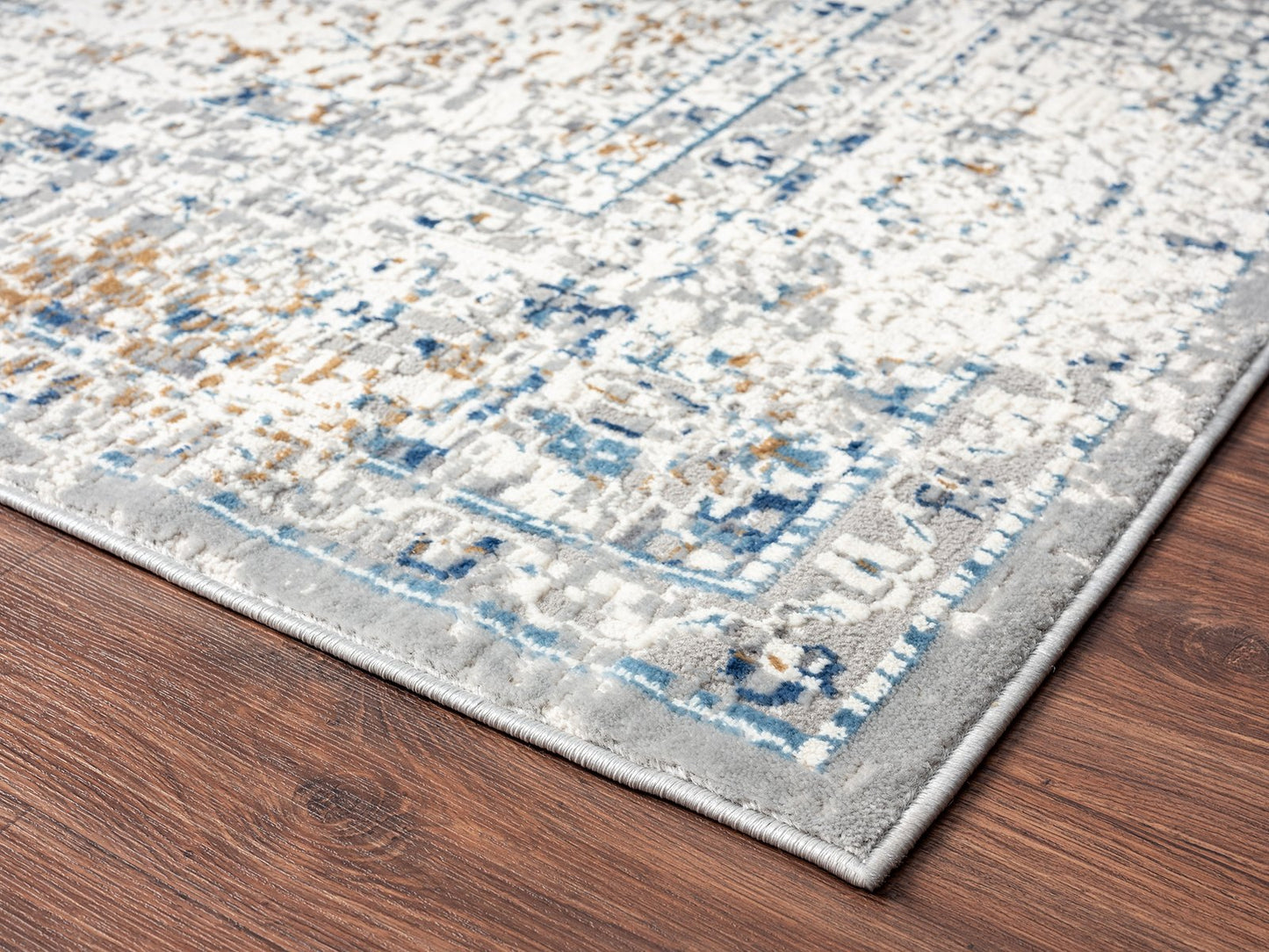 Lumina Vintage Blues and Grey Transitional Area Rug