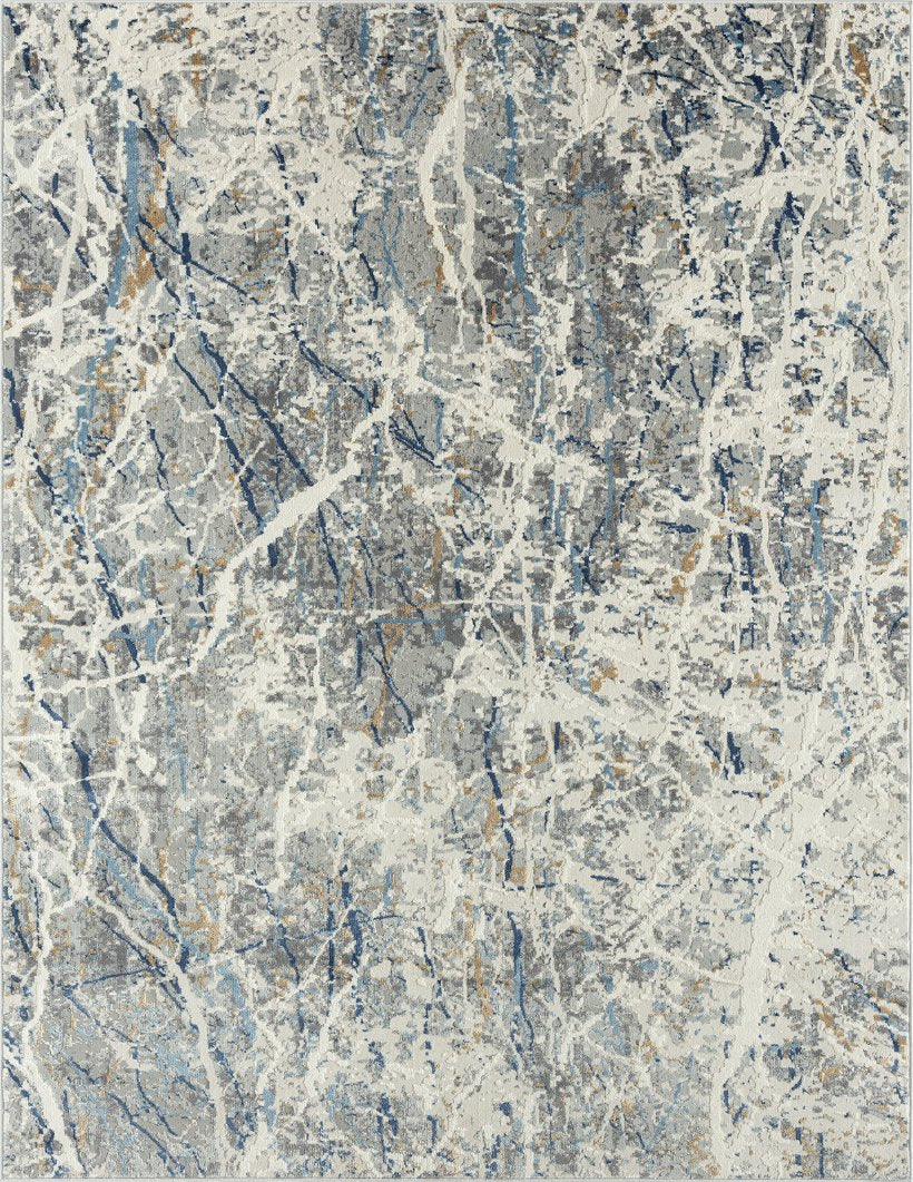 Lumina Zinc and Azure Modern Area Rug