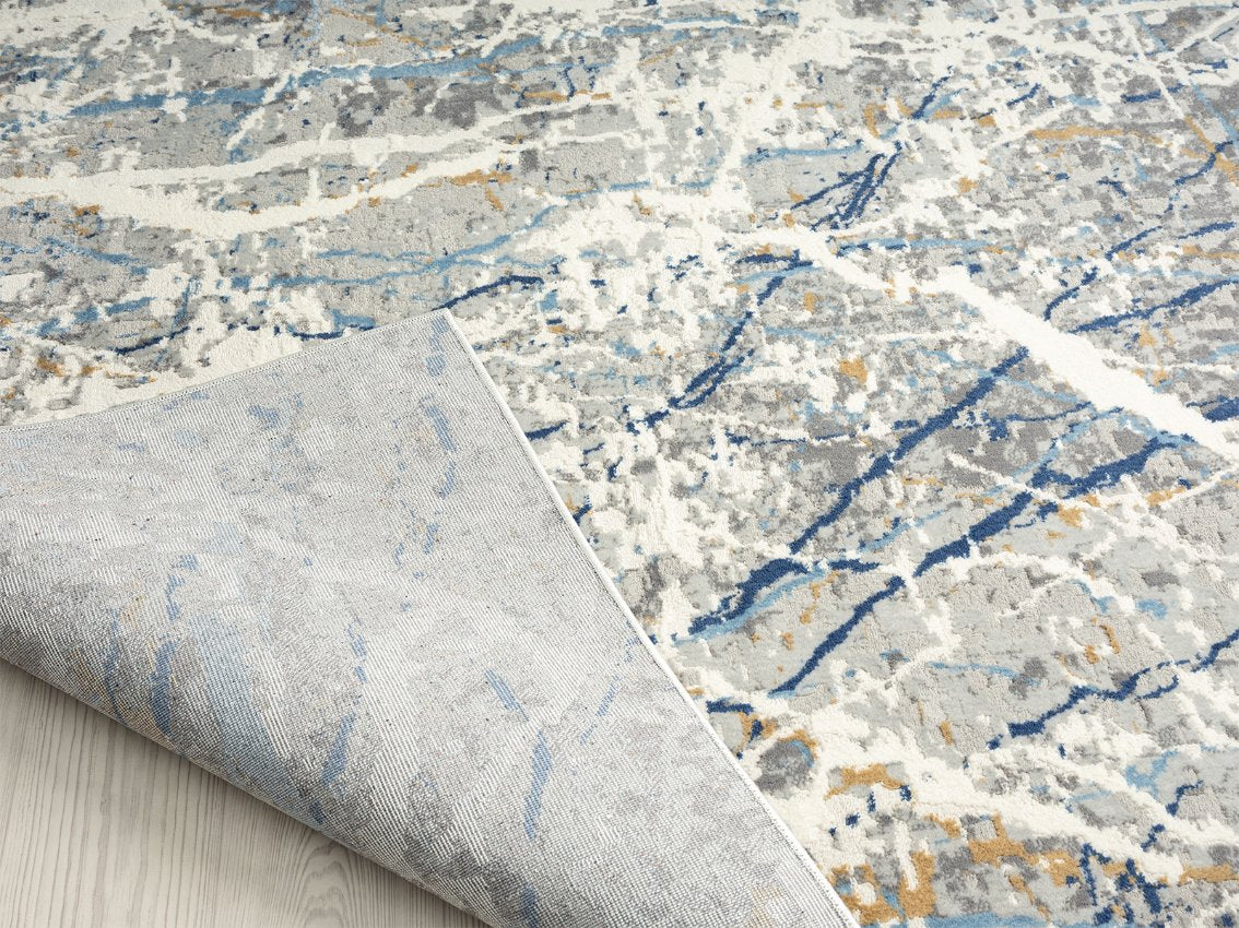 Lumina Zinc and Azure Modern Area Rug