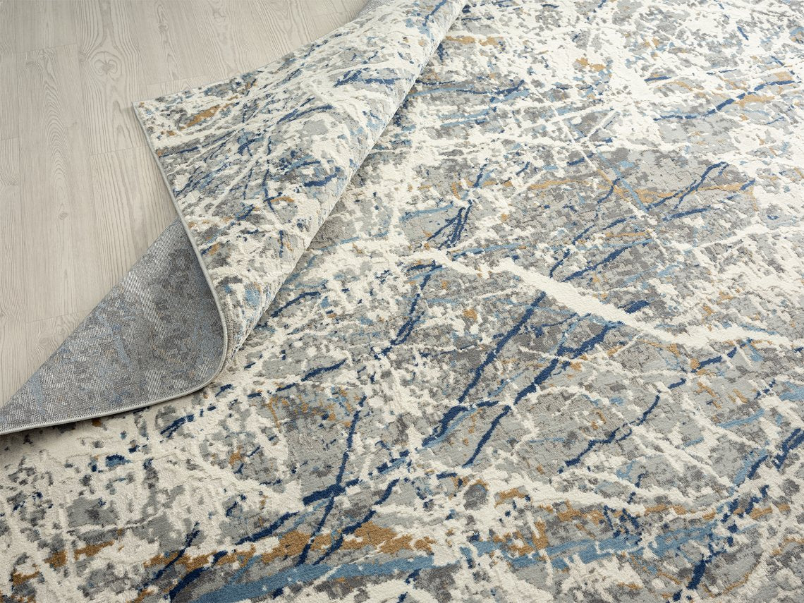 Lumina Zinc and Azure Modern Area Rug