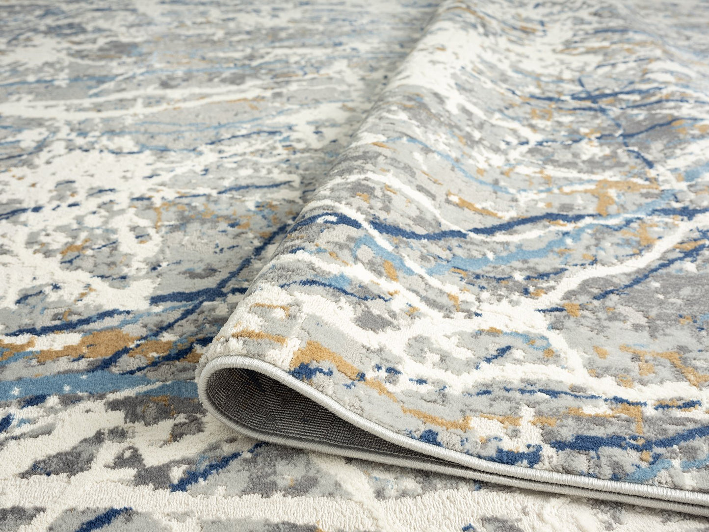 Lumina Zinc and Azure Modern Area Rug