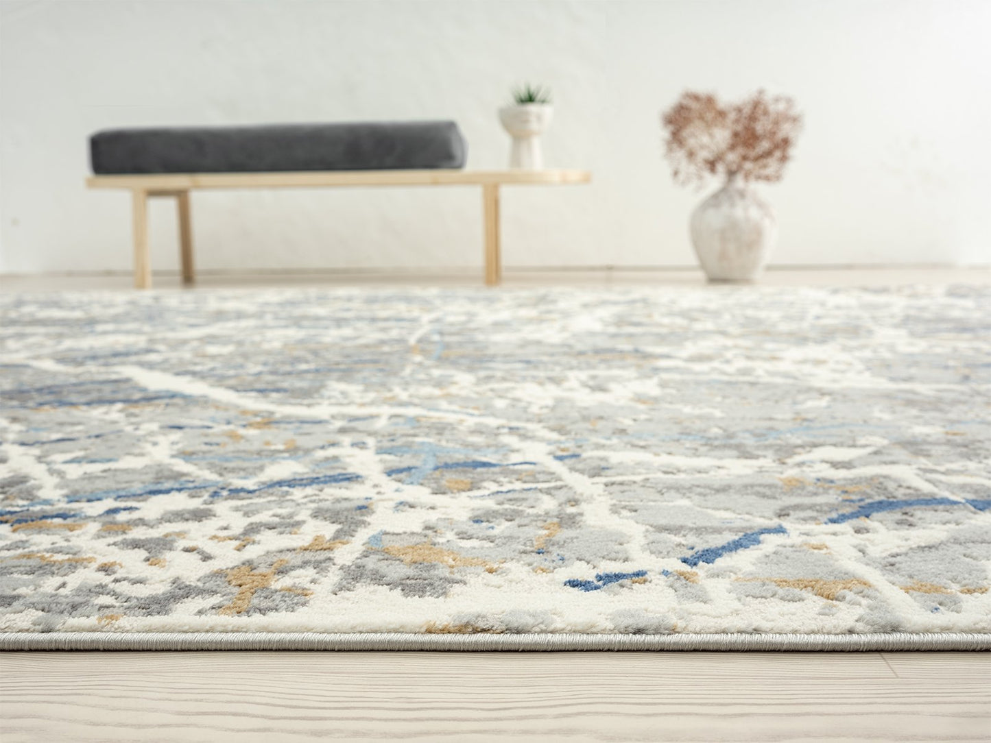 Lumina Zinc and Azure Modern Area Rug