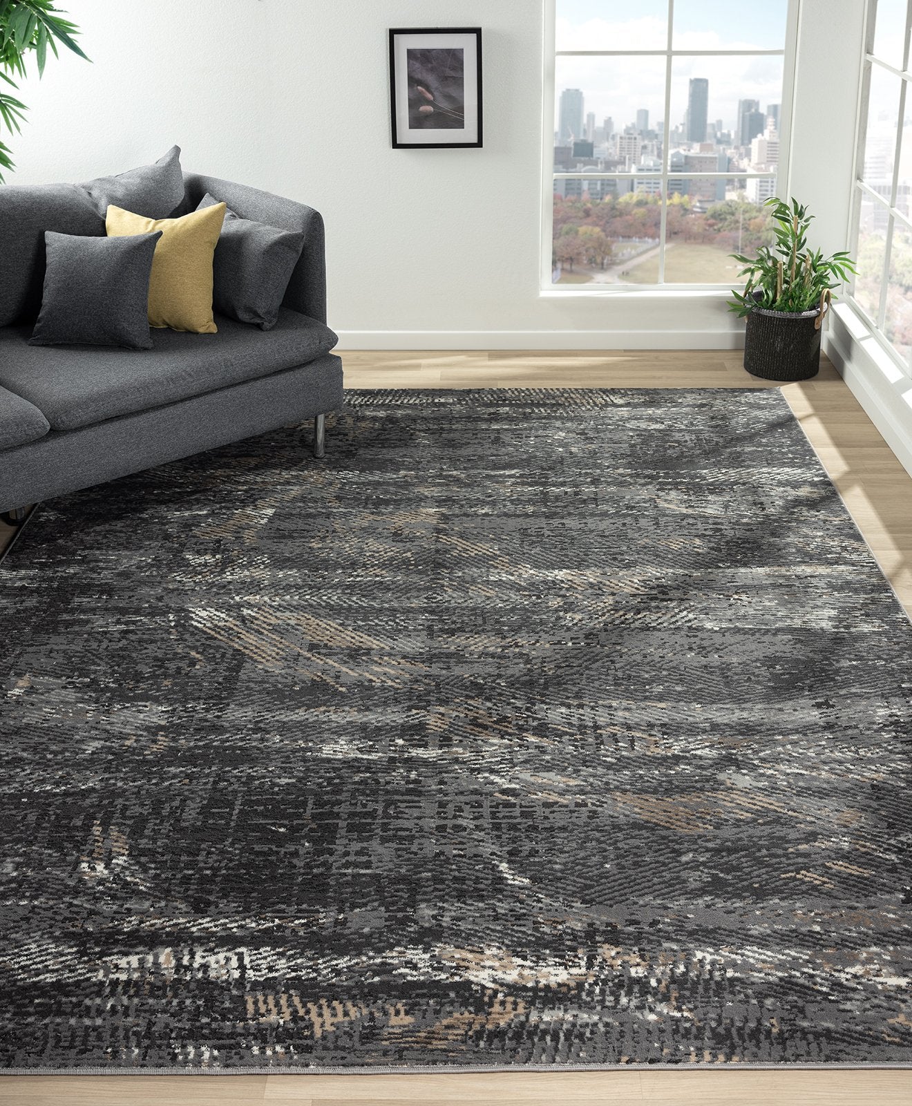 Lumina Gunmetal Modern Area Rug