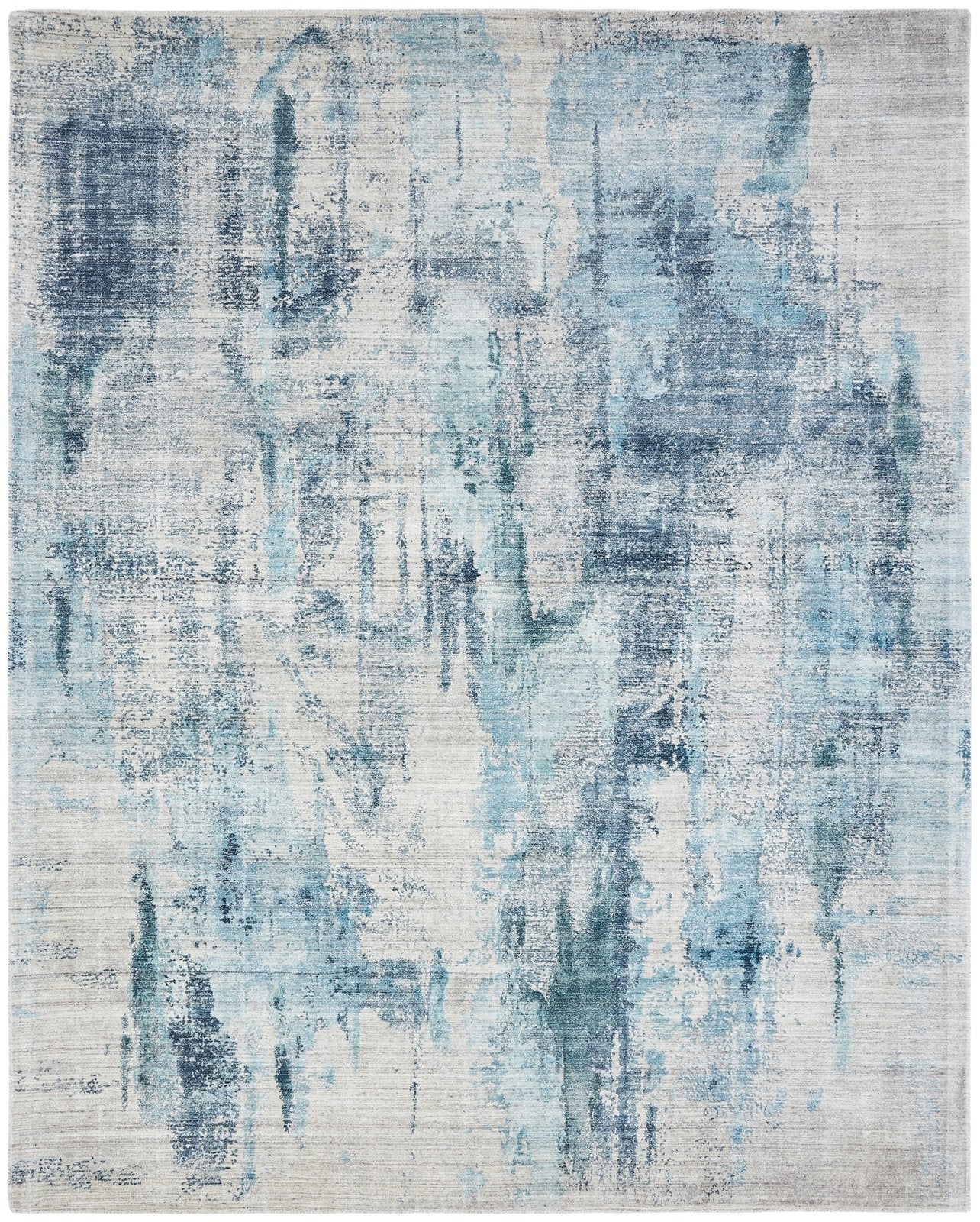 Lucid New Blue and Grey Abstract Area Rug