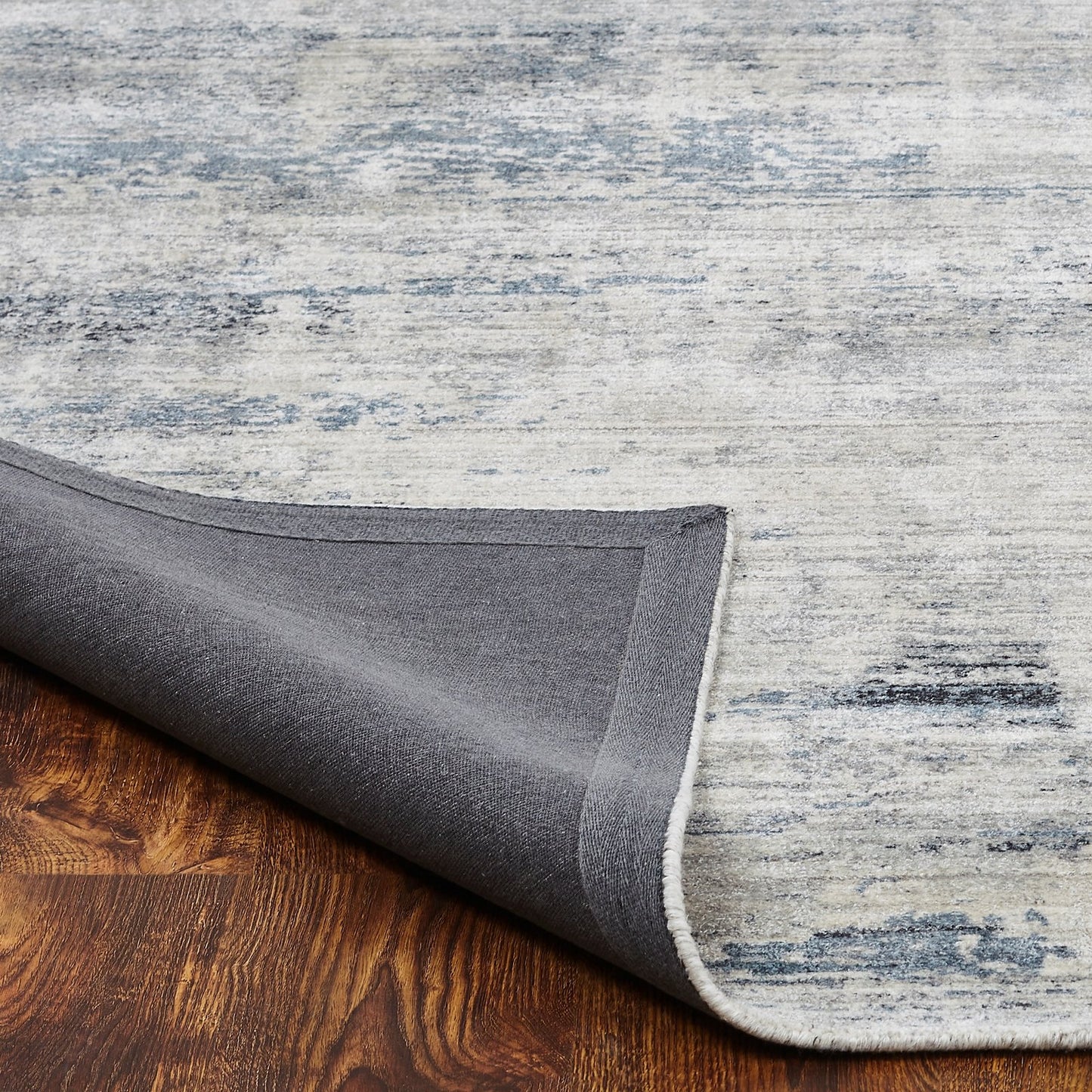 Lucid New Grey and Blue Abstract Area Rug