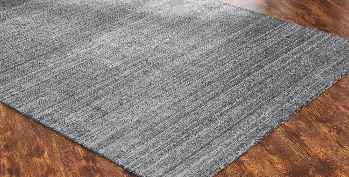 Meridian Grey Fog Solid Abrash Area Rug