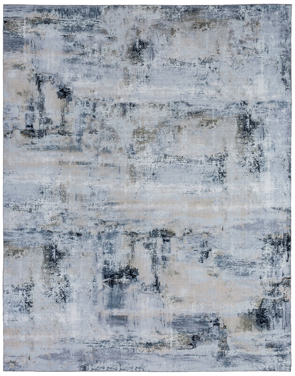 Omnia Blues and Grey Abstract Area Rug