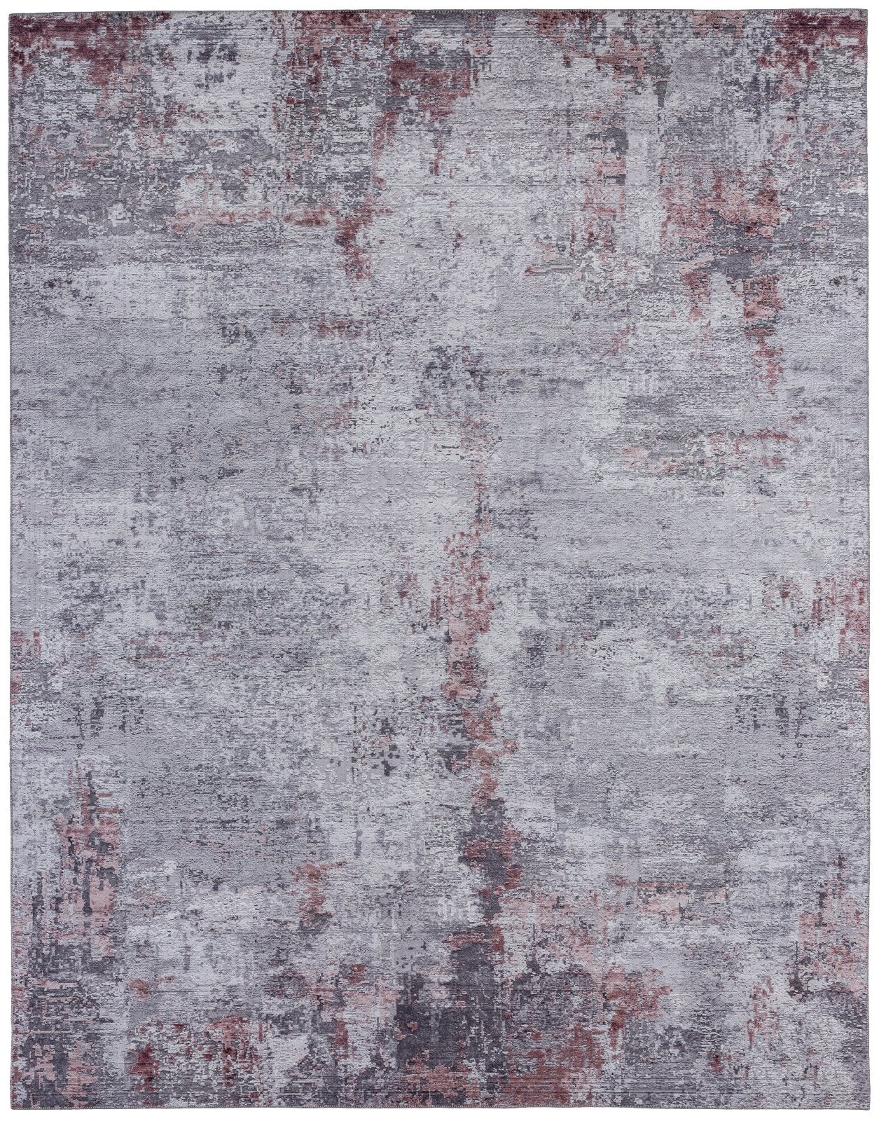 Omnia Zinc and Merlot Abstract Area Rug