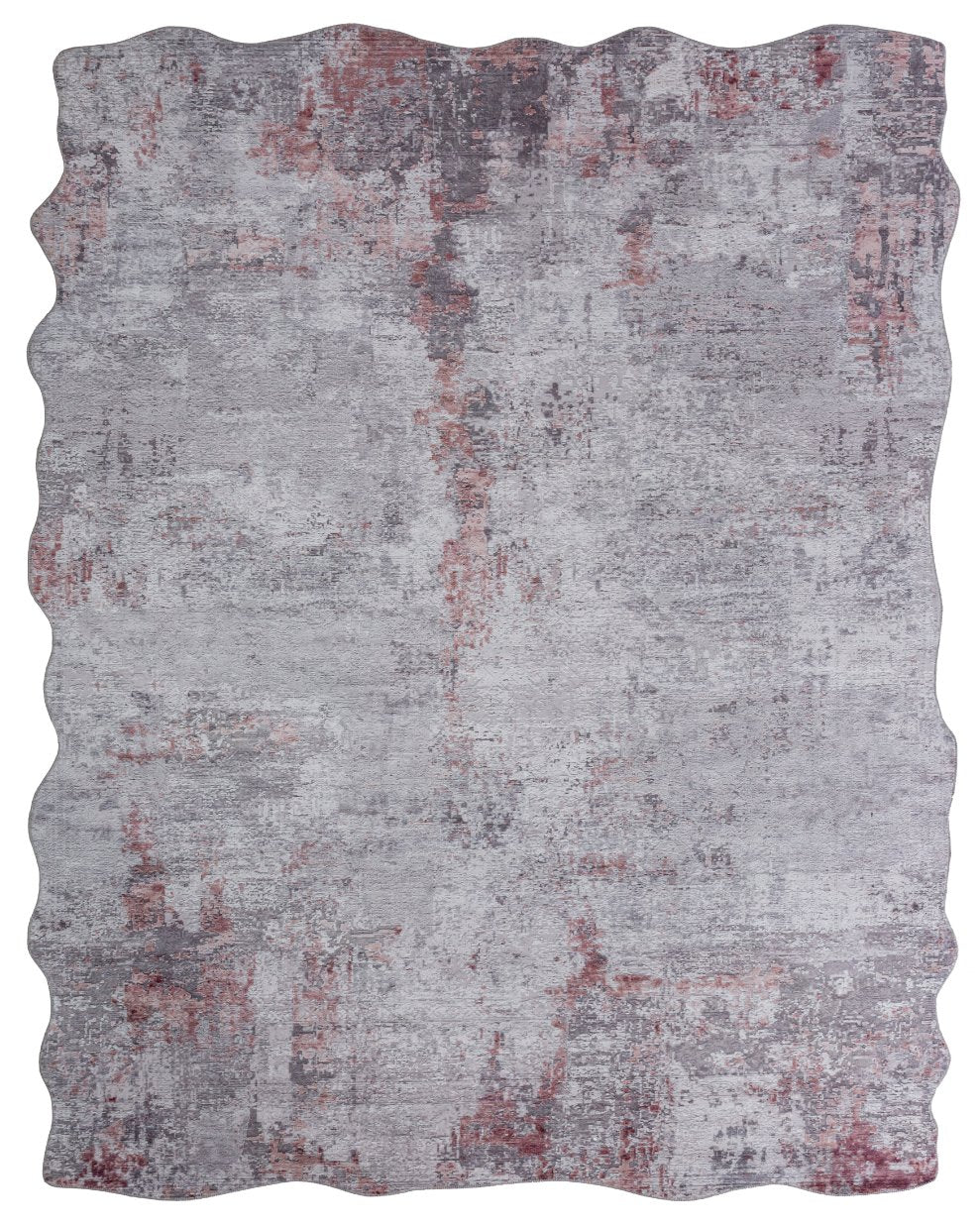 Omnia Zinc and Merlot Abstract Area Rug